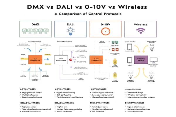Comparison of different lighting control systems